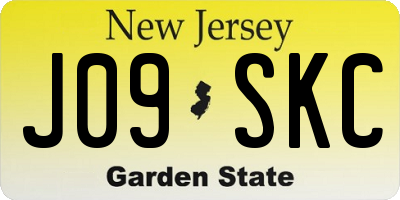 NJ license plate J09SKC