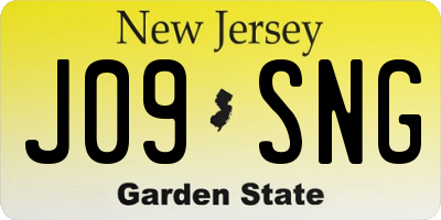 NJ license plate J09SNG