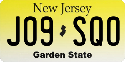 NJ license plate J09SQO
