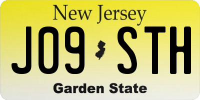 NJ license plate J09STH