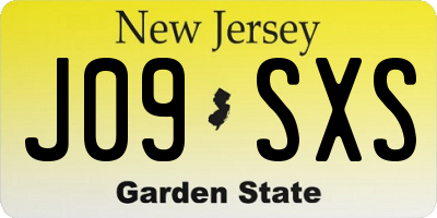 NJ license plate J09SXS