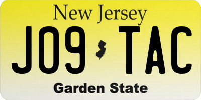 NJ license plate J09TAC