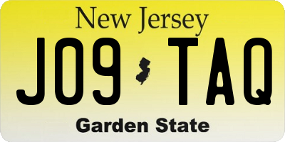 NJ license plate J09TAQ