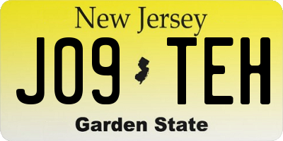 NJ license plate J09TEH