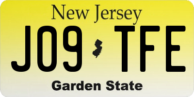 NJ license plate J09TFE