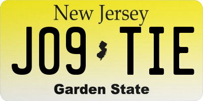 NJ license plate J09TIE