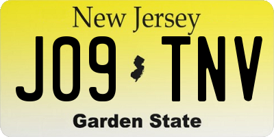 NJ license plate J09TNV