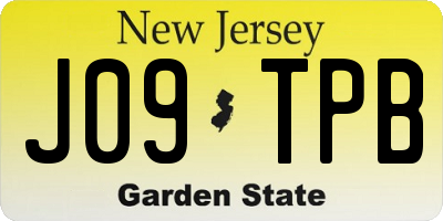 NJ license plate J09TPB
