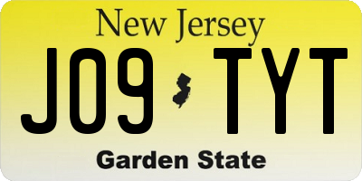 NJ license plate J09TYT