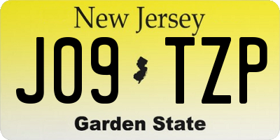 NJ license plate J09TZP
