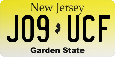 NJ license plate J09UCF