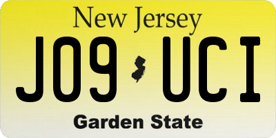NJ license plate J09UCI