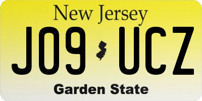 NJ license plate J09UCZ