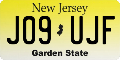 NJ license plate J09UJF