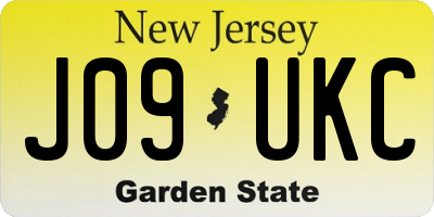 NJ license plate J09UKC