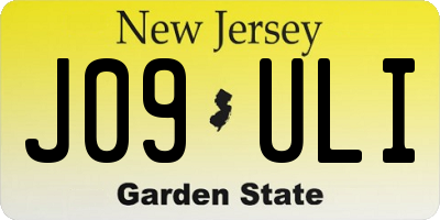 NJ license plate J09ULI