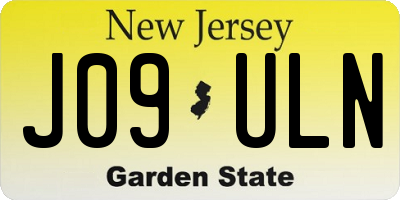 NJ license plate J09ULN