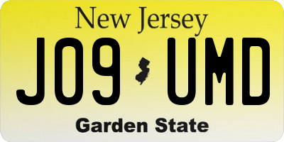 NJ license plate J09UMD
