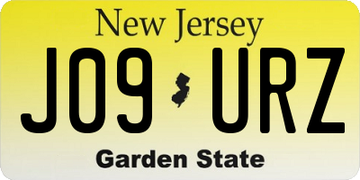 NJ license plate J09URZ