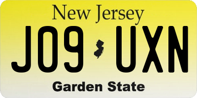 NJ license plate J09UXN