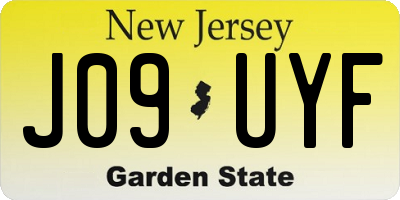 NJ license plate J09UYF