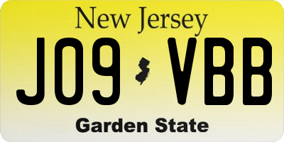 NJ license plate J09VBB