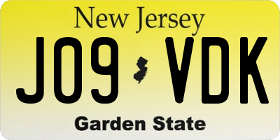 NJ license plate J09VDK