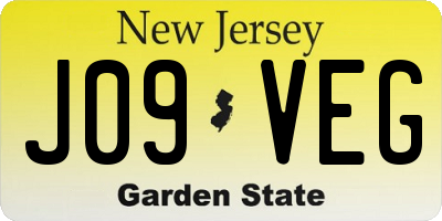 NJ license plate J09VEG