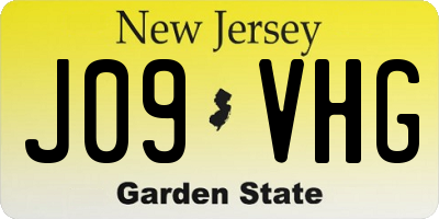 NJ license plate J09VHG