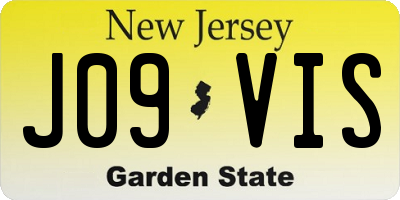 NJ license plate J09VIS