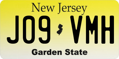 NJ license plate J09VMH