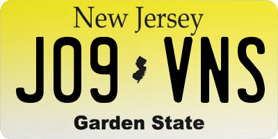 NJ license plate J09VNS