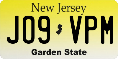 NJ license plate J09VPM