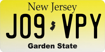 NJ license plate J09VPY