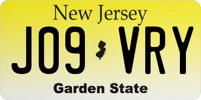 NJ license plate J09VRY