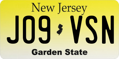 NJ license plate J09VSN