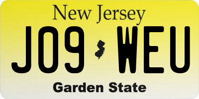 NJ license plate J09WEU