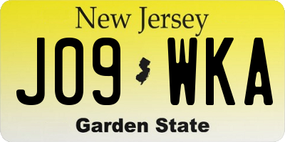 NJ license plate J09WKA