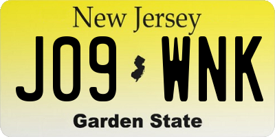 NJ license plate J09WNK