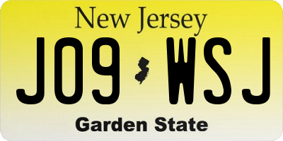 NJ license plate J09WSJ