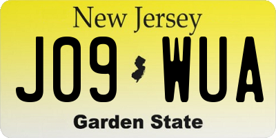 NJ license plate J09WUA