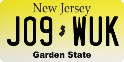 NJ license plate J09WUK