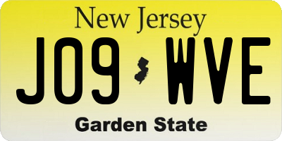 NJ license plate J09WVE