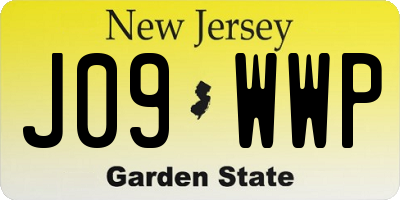 NJ license plate J09WWP