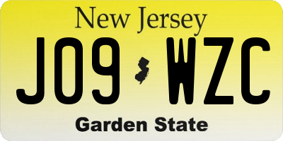 NJ license plate J09WZC