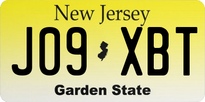 NJ license plate J09XBT