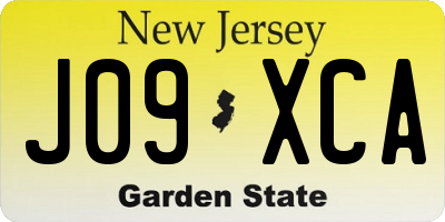 NJ license plate J09XCA