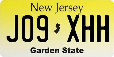 NJ license plate J09XHH