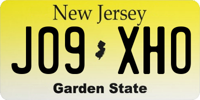 NJ license plate J09XHO
