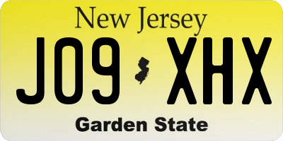 NJ license plate J09XHX